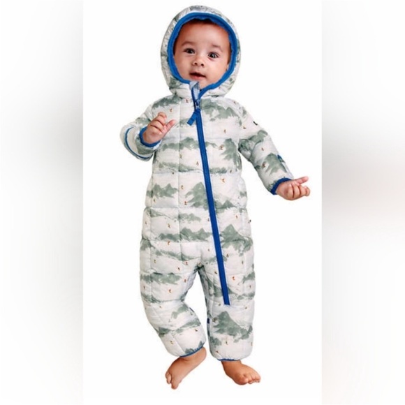NWT Spyder Baby 1-piece Ski Print Snowsuit, Boys Sz 9-12 Months - Picture 1 of 6
